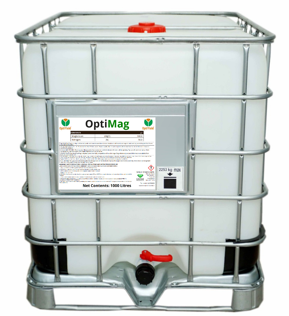 OptiMag Foliar Magnesium & Sulphate in an 1000L IBC 