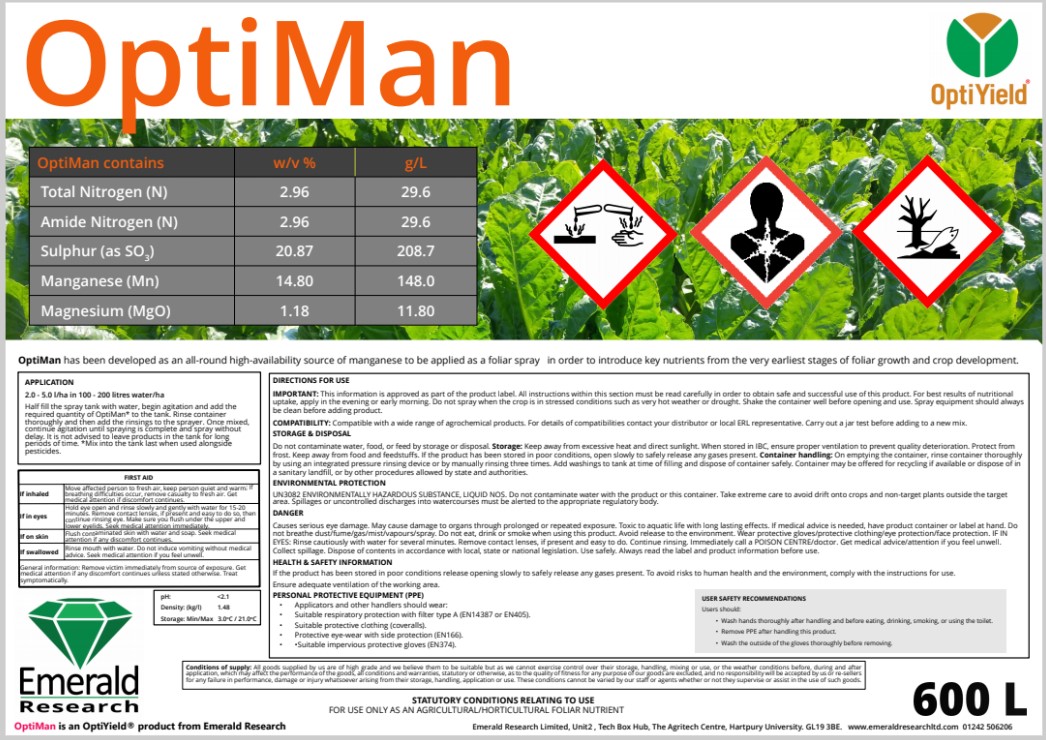 OptiMan Product Label