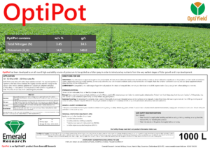 OptiPot foliar potassium fertiliser for arable and field vegetable crops