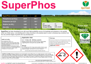SuperPhos foliar phosphate fertiliser for arable and field vegetable crops